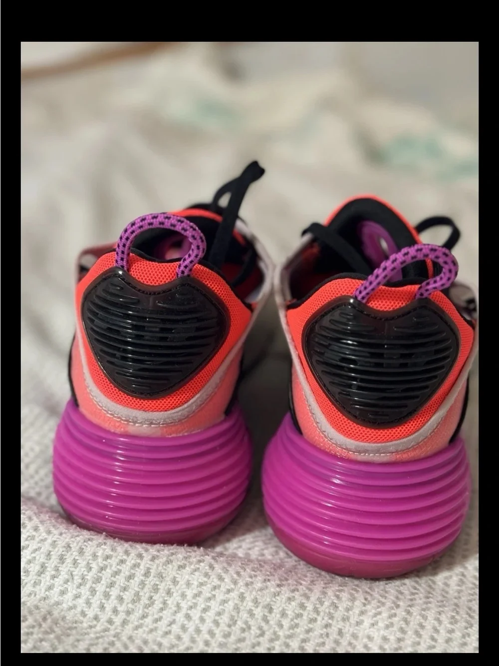 Nike Women's Neon Pink and Purple Low-Top Sneakers